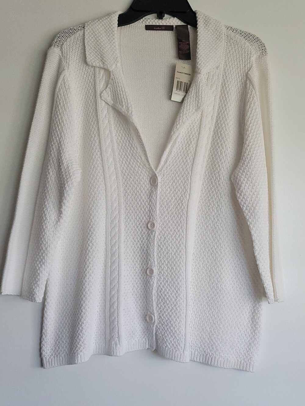 White XL Knit Cardigan By Heather B
